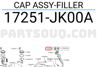 Nissan 17251JK00A CAP ASSY-FILLER