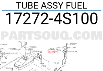Nissan 172724S100 TUBE ASSY-FUEL TANK RETURN