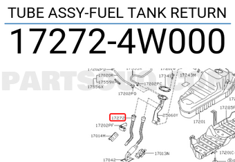Nissan 172724W000 TUBE ASSY-FUEL TANK RETURN