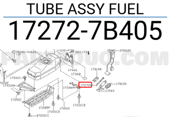 Nissan 172727B405 TUBE ASSY FUEL