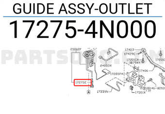 Nissan 172754N000 GUIDE ASSY-OUTLET