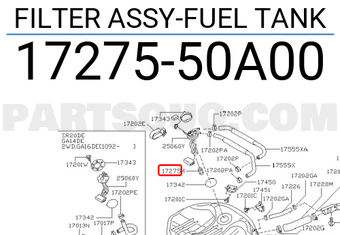 Nissan 1727550A00 FILTER ASSY-FUEL TANK