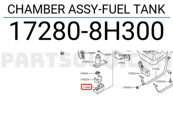 Nissan 172808H300 CHAMBER ASSY-FUEL TANK