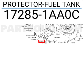 Nissan 172851AA0C PROTECTOR-FUEL TANK
