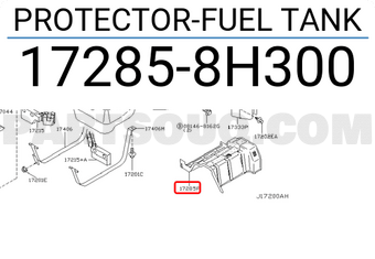Nissan 172858H300 PROTECTOR-FUEL TANK