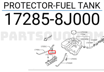 Nissan 172858J000 PROTECTOR-FUEL TANK