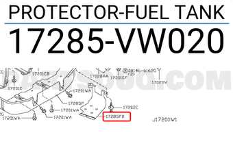 Nissan 17285VW020 PROTECTOR-FUEL TANK