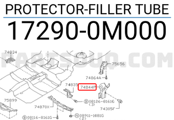 Nissan 172900M000 PROTECTOR-FILLER TUBE