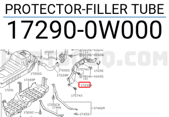 Nissan 172900W000 PROTECTOR-FILLER TUBE