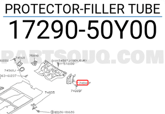 Nissan 1729050Y00 PROTECTOR-FILLER TUBE