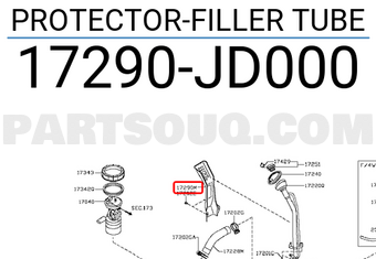 Nissan 17290JD000 PROTECTOR-FILLER TUBE