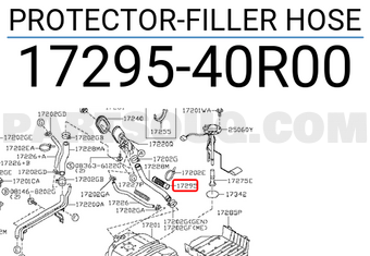 Nissan 1729540R00 PROTECTOR-FILLER HOSE