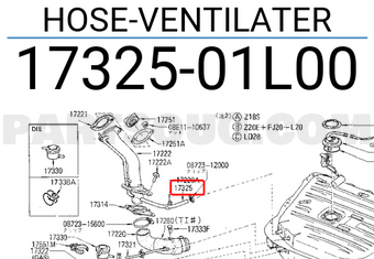 Nissan 1732501L00 HOSE-VENTILATER