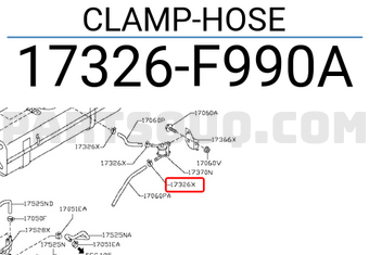 Nissan 17326F990A CLAMP-HOSE