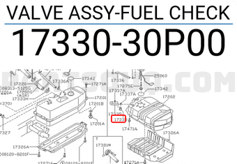 Nissan 1733030P00 VALVE ASSY-FUEL CHECK