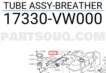 Nissan 17330VW000 TUBE ASSY-BREATHER