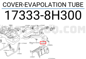 Nissan 173338H300 COVER-EVAPOLATION TUBE
