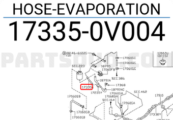 Nissan 173350V004 HOSE-EVAPORATION