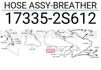 Nissan 173352S612 HOSE ASSY-BREATHER