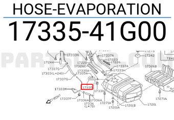 Nissan 1733541G00 HOSE-EVAPORATION