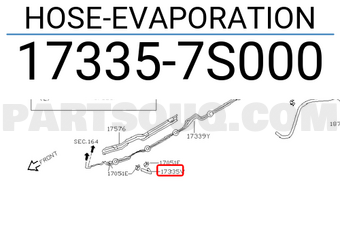 Nissan 173357S000 HOSE-EVAPORATION