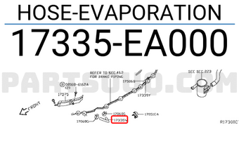Nissan 17335EA000 HOSE-EVAPORATION