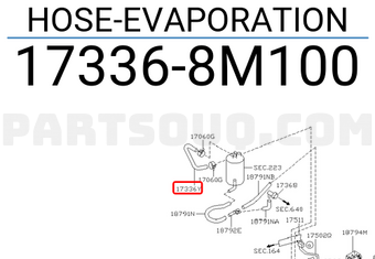 Nissan 173368M100 HOSE-EVAPORATION