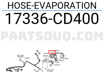 Nissan 17336CD400 HOSE-EVAPORATION