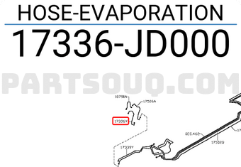 Nissan 17336JD000 HOSE-EVAPORATION