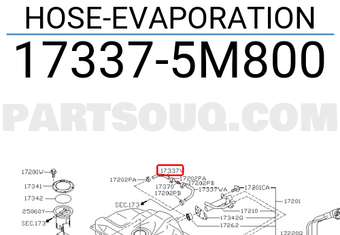 Nissan 173375M800 HOSE-EVAPORATION