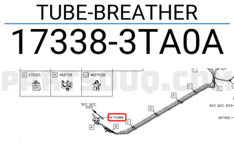 Nissan 173383TA0A TUBE-BREATHER
