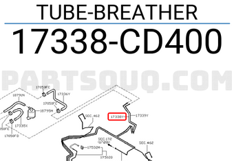 Nissan 17338CD400 TUBE-BREATHER