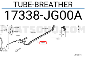Nissan 17338JG00A TUBE-BREATHER