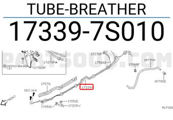 Nissan 173397S010 TUBE-BREATHER