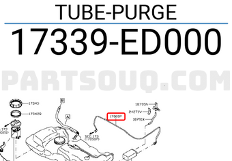 Nissan 17339ED000 TUBE-PURGE