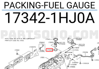 Nissan 173421HJ0A PACKING-FUEL GAUGE