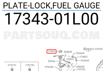 Nissan 1734301L00 PLATE-LOCK,FUEL GAUGE