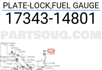 Nissan 1734314801 PLATE-LOCK,FUEL GAUGE
