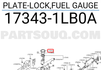 Nissan 173431LB0A PLATE-LOCK,FUEL GAUGE