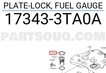 Nissan 173433TA0A PLATE-LOCK, FUEL GAUGE
