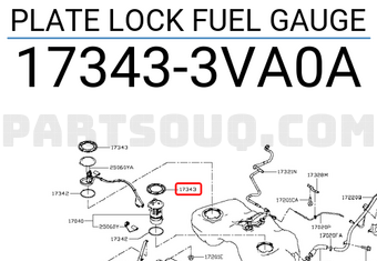 Nissan 173433VA0A PLATE LOCK FUEL GAUGE