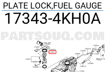 Nissan 173434KH0A PLATE LOCK,FUEL GAUGE