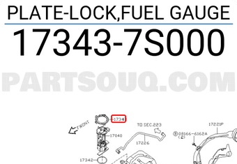 Nissan 173437S000 PLATE-LOCK,FUEL GAUGE