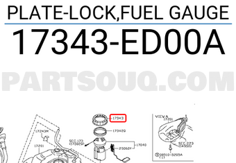 Nissan 17343ED00A PLATE-LOCK,FUEL GAUGE