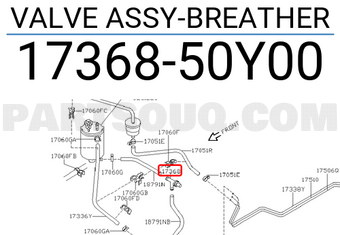 Nissan 1736850Y00 VALVE ASSY-BREATHER