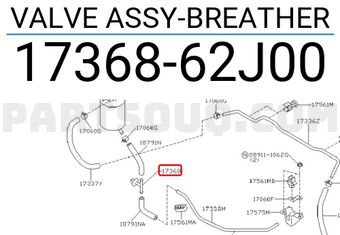 Nissan 1736862J00 VALVE ASSY-BREATHER