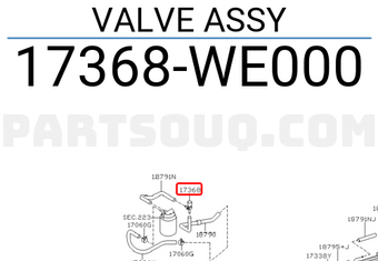 Nissan 17368WE000 VALVE ASSY