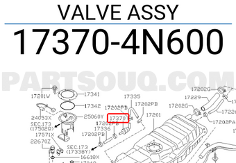 Nissan 173704N600 VALVE ASSY