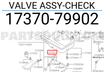 Nissan 1737079902 VALVE ASSY-CHECK