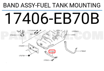 Nissan 17406EB70B BAND ASSY-FUEL TANK MOUNTING